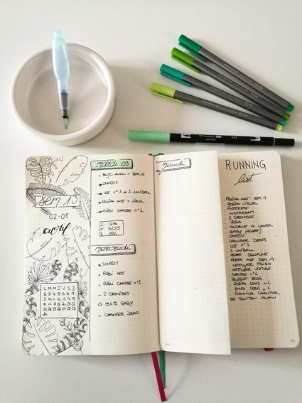 Aquarelle - tombow dual brush pen - bullet journal