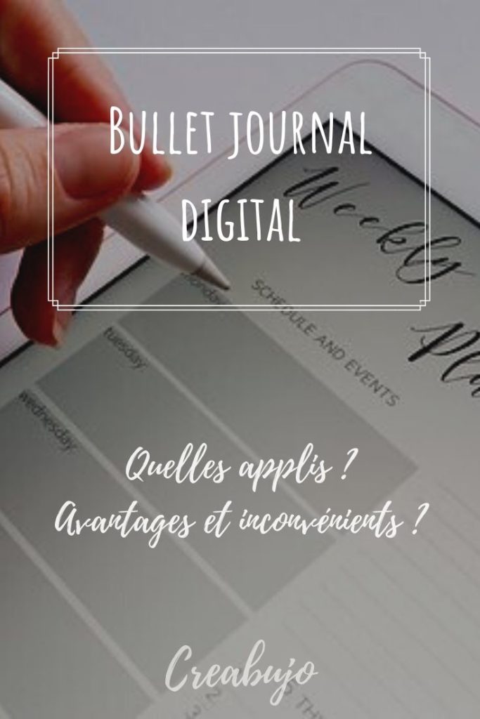 Bullet journal digital - bujo numérique - bullet journal numérique - bujo sur tablette