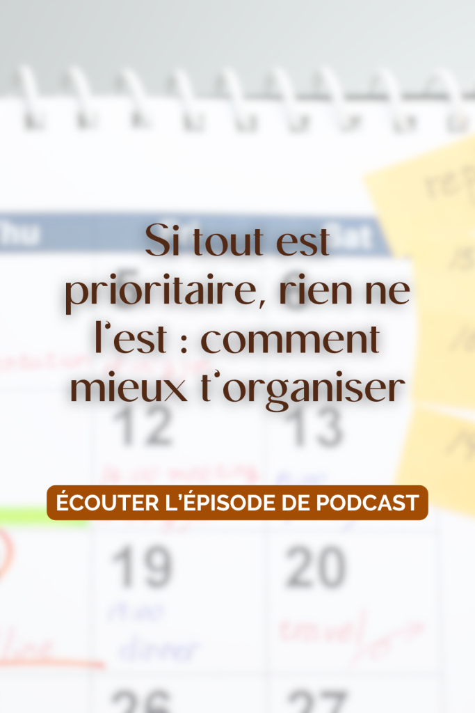 Être occupée toute la journée ne signifie pas toujours avancer sur ce qui compte vraiment. Découvre comment organiser tes tâches, définir tes priorités et éviter de laisser les urgences décider à ta place. Cet épisode te donne des clés pour mieux gérer ton temps, limiter la dispersion et adopter une productivité plus sereine et plus alignée.